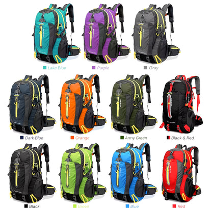 40L Water Resistant Travel Backpack Camping Hiking Laptop Daypack Trekking Climbing Back Bags for Men Women Hiking Supplies